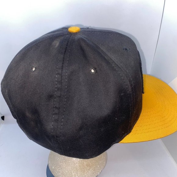 Vintage Cat Caterpillar Construction Co. Black & Yellow Snapback Hat Cap - Picture 4 of 6